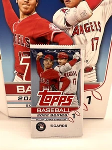 (1) Gravity Feed 2022 TOPPS MLB Series 1 Baseball 5 Card Pack - Picture 1 of 2