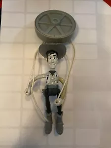 WOODY TOY STORY 5” BLACK & WHITE ACTION FIGURE ON STRINGS DISNEY PIXAR TOY - Picture 1 of 4