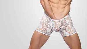 Boxer taille L blanc dentelle transparent sheer sexy Ref DAS1 - Foto 1 di 7