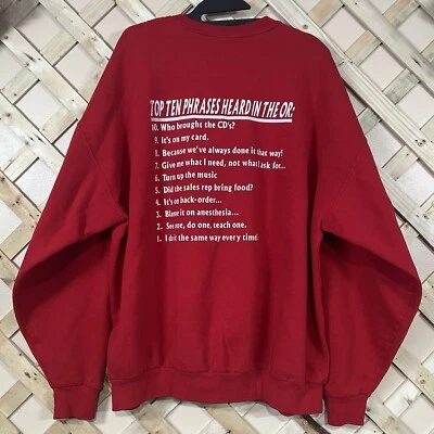 Vintage 90s Humorous Operating  Room Phrases Crewneck Sweatshirt Size XXL - Image 1 of 4