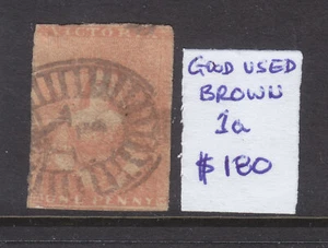VICTORIA: QV HALF LENGTH 1d BROWN USED ASC 1a - Picture 1 of 1