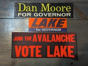 1960s Lot Bumper Sticker Beverly Lake Dan Moore Governor Campaign North Carolina - Picture 1 of 7