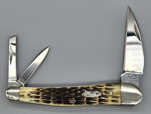 2007 Case XX Crandall 6355WH Seahorse Whittler Olive Green Bone Handle Knife - Picture 1 of 8