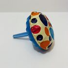 Vintage Tin Toy Rattle Litho Metal  Noisemaker Polka Dot Party Favor New Years