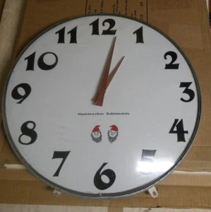 001B Vintage Hammacher Schlemmer 18" Wall Clock USA Made Elves On Front  - Picture 1 of 6