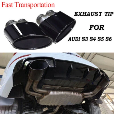 Pair For Audi RS3 RS4 RS5 RS6 2017-2022 Car Exhaust Dual Tips Pipes Tail Muffler - Image 1 of 4