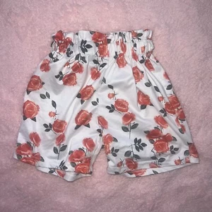 White Red Girls Size 5/6 Years Rose Flower Floral Casual Play Shorts Bottoms - Picture 1 of 7