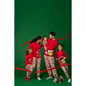 The Grinch Men’s Matching Family Pajama Set, 2-Piece, Size XL RED MULTICOLOR NWT - Picture 1 of 4