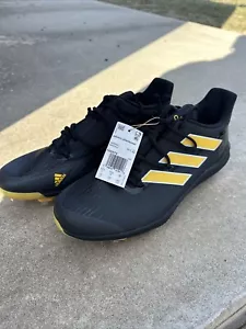 Scarpe da baseball uomo Adidas Adizero Afterburner nere e gialle FZ4215 taglia 13 (3A) - Foto 1 di 3