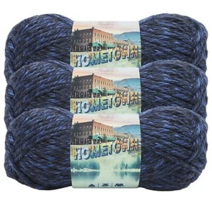 (3 Pack) Lion Brand Yarn 135-224H Hometown Bulky Yarn, Milwaukee Midnight - Picture 1 of 4