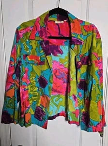 Chaqueta para mujer Choices 3X Rich Designer botón algodón multicolor - Imagen 1 de 5