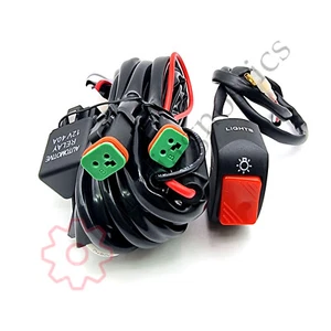 Motorcycle Spot Fog Driving Light Wiring Loom Harness and Switch Quad ATV - Picture 1 of 10