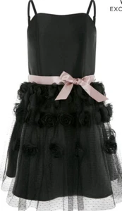 Monsoon Storm Rosalie Cascade Dress Girls Bnwt 3D Black Floral Age 14 Prom Party - Picture 1 of 5