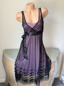 Whimsygoth 👀Fairy core Y2K Dress Sz Jr M S Beaded Zara Collection Sheer Glam - Picture 1 of 9