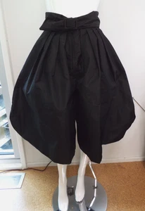 Vintage 1980s Mimi Trujillo Black Silk Culotte Gaucho Pants & Belt Medium - Picture 1 of 24