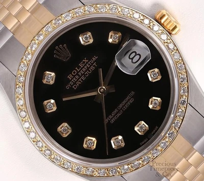 Rolex Datejust 36mm 18K Two-Tone Jubilee Diamond Bezel Black Diamond Dial - Image 1 of 4