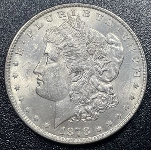 1878-P Morgan Silber Dollar 8TF 1 $ Acht Schwanzfedern Stempelglanz - Bild 1 von 2