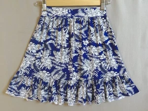 Very Skirt Women UK Size 8 Blue White Print Floral Mini Beach Garden Party - Picture 1 of 6