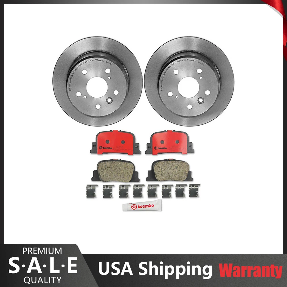 Kit de frenos traseros Brembo 269 mm rotores de disco sólido y pastillas de cerámica para ES300 Camry 3.0 Foto 1 de 4