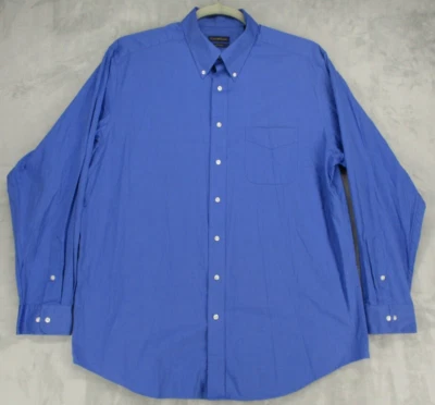 Club Room Button Up Shirt Men's X-Large Blue Solid Color 100% Cotton Easy Care - Image 1 of 4