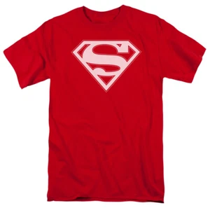 Superman White Shield Logo Men's T-Shirt Licensed DC Comics Tee S-5XL - Picture 1 of 12