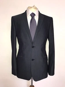 TED BAKER - Mens Plain BLUE GREY WOOL SUIT - 40 Reg - W34 L32 - GORGEOUS - Picture 1 of 9