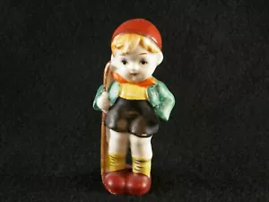 Occupied Japan Schoolboy Figurine Vintage German Boy Walking 3.75 Inches Clean - Picture 1 of 5