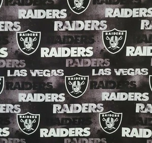*NEU* Las Vegas Raiders verblasster Druck NFL Baumwollstoff von 1/4, 1/2, Yard 58"W - Bild 1 von 5