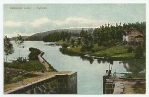 Dalslands Canal Sweden Postcard Scandinavian Post Card Co. Boston Antique Unused - Imagen 1 de 2