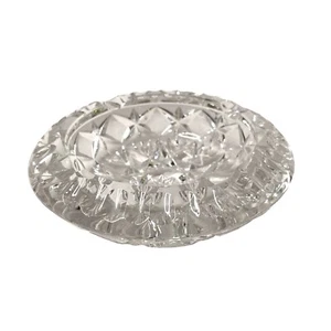 Vintage Lead Crystal Ashtray Clear Cut Glass Heavy Bohemian Star Lausitzer - Foto 1 di 6