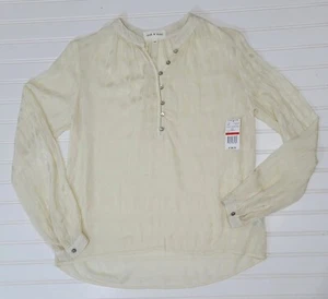 NEW Cloth & Stone Cream On Cream Print Shirt Women's XS S Long Sleeve NWT - Picture 1 of 8
