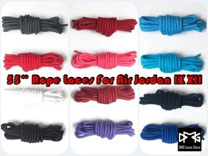 55" Rope shoe laces for Air AJ Jordan 9 12 IX XII Bred TAXI FLU PLAYOFFS CHERRY - Picture 1 of 30