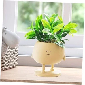 Face Plant Pots, Succulent Pots, 4.9 Inch Head Planters for Indoor Stand Pot - Picture 1 of 8
