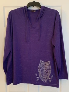 Get Lucky lila Strass Eule Hoodie - 2X - Bild 1 von 6