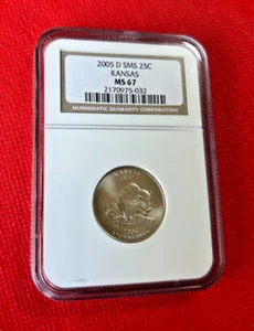 2005 D SMS QUARTER KANSAS NGC MS 67 - Picture 1 of 2