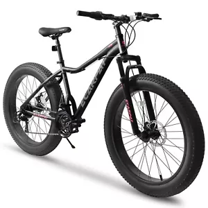 26 Inch Fat Tires Mountain Bike,4'' Wide Wheel,21-Speed Disc Brakes, Mens Womens - Picture 1 of 7