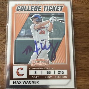 Max Wagner Autographed 2022 Elite Extra Edition College Tickets Optic #CTO-39
