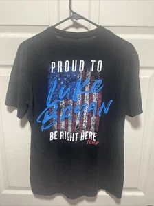 Luke Bryan Proud To Be Right Here 2021 Concert Tour T-Shirt Black Tee Small - Picture 1 of 2