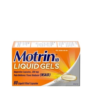 Motrin IB Liquid Gels, Ibuprofen 200mg, Pain & Fever Relief, 80 CT.. - Picture 1 of 6