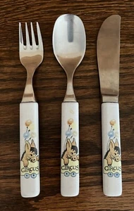 Vintage Denby England 3 Piece Children’s Flatware Set - Circus Themed - Rare! - Picture 1 of 3