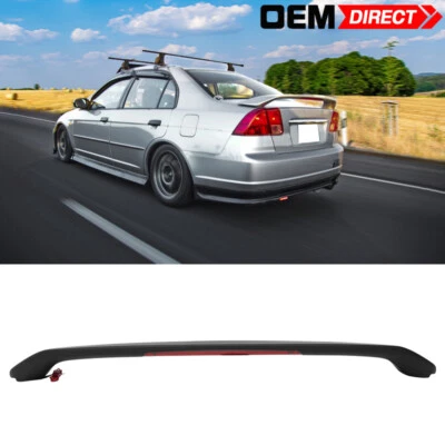 Alerón de maletero estilo OE para Honda Civic Sedán 01-05 con tercera luz de freno LED - ABS Foto 1 de 4
