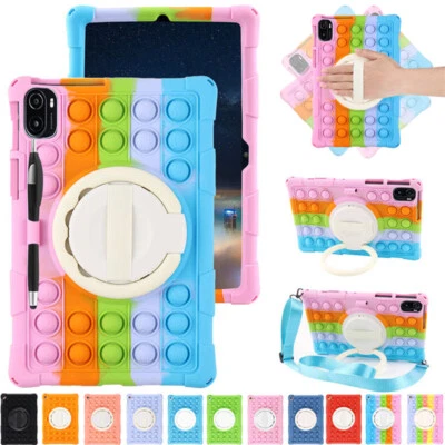 Kids Shockproof Silicon Strap Case Cover For Samsung Galaxy Tab A A7 A8 S6 S7 S8 - Image 1 of 4