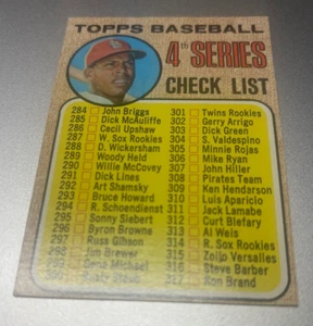 1968 Topps Baseball #278 lista de verificación 284-370 Orlando Cepeda EX+ sin marca - Imagen 1 de 2