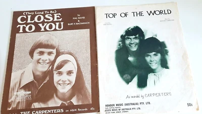 The Carpenters...Top of The World+Close to You.piano/Guitar .1972 .Good - Image 1 of 3