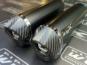 Suzuki GSXR 1300 Hayabusa 99-07 Black Oval,Carbon Outlet.Exhausts Cans Silencers - Picture 1 of 1
