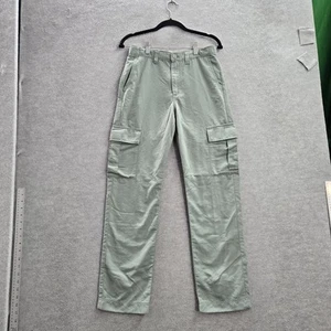 Abercrombie Kids Boys Pants 15 16 Green Nylon Loose Cargo Pockets 29" Inseam NWT - Picture 1 of 12