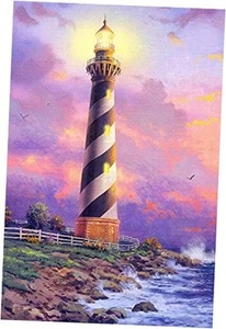 5D Diamond Art Numbers Kits for Adults, DIY Full Drill Diamond Art Seaside - Picture 1 of 7