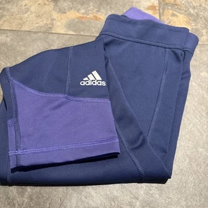 Adidas Para Mujer XS 3/4 Apretado Púrpura Entrenamiento Voleibol Yoga Correr Leggings - Imagen 1 de 7