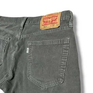 Levi's Pants Men's 32 x 30 Gray 514 Corduroy Straight Fit Preppy - Picture 1 of 6