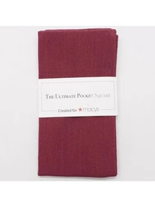 ULTIMATE POCKET SQUARE Mens Burgundy Solid Pocket Square - Picture 1 of 3